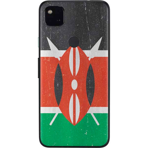 Kenya Flag Distressed Google Pixel 4a Skin
